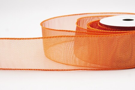 Oranges, einfarbiges, metallisch transparentes Drahtband_KW0436GC-41-41